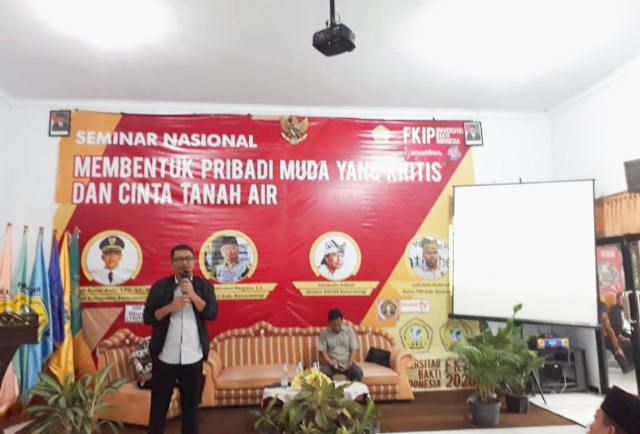 Ketua DPRD Banyuwangi I Made Cahyana Negara saat jadi narasumber seminar nasional di UBI