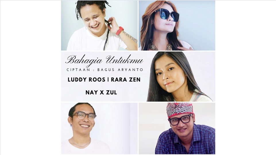 Empat Artis Penyanyi Indonesia Records bersama Bagus Aryanto dalam project 3 versi lagu Bahagia Untukmu. (Dok. Istimewa)
