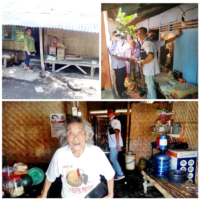 Kondisi tiga rumah jompo miskin di Lingkungan Rowo Kelurahan Pakis Banyuwangi