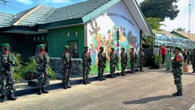 Danrem 141 TP Di Sambut Jajar Kehormatan Pasukan TNI Kodim 1415
