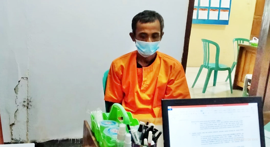 MD als. BD, pelaku pencabulan terhadap anak tiri