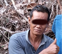 Tersangka pembunuh korban Junaidi, yang kini sudah ditangkap Polisi. Foto-Dok.