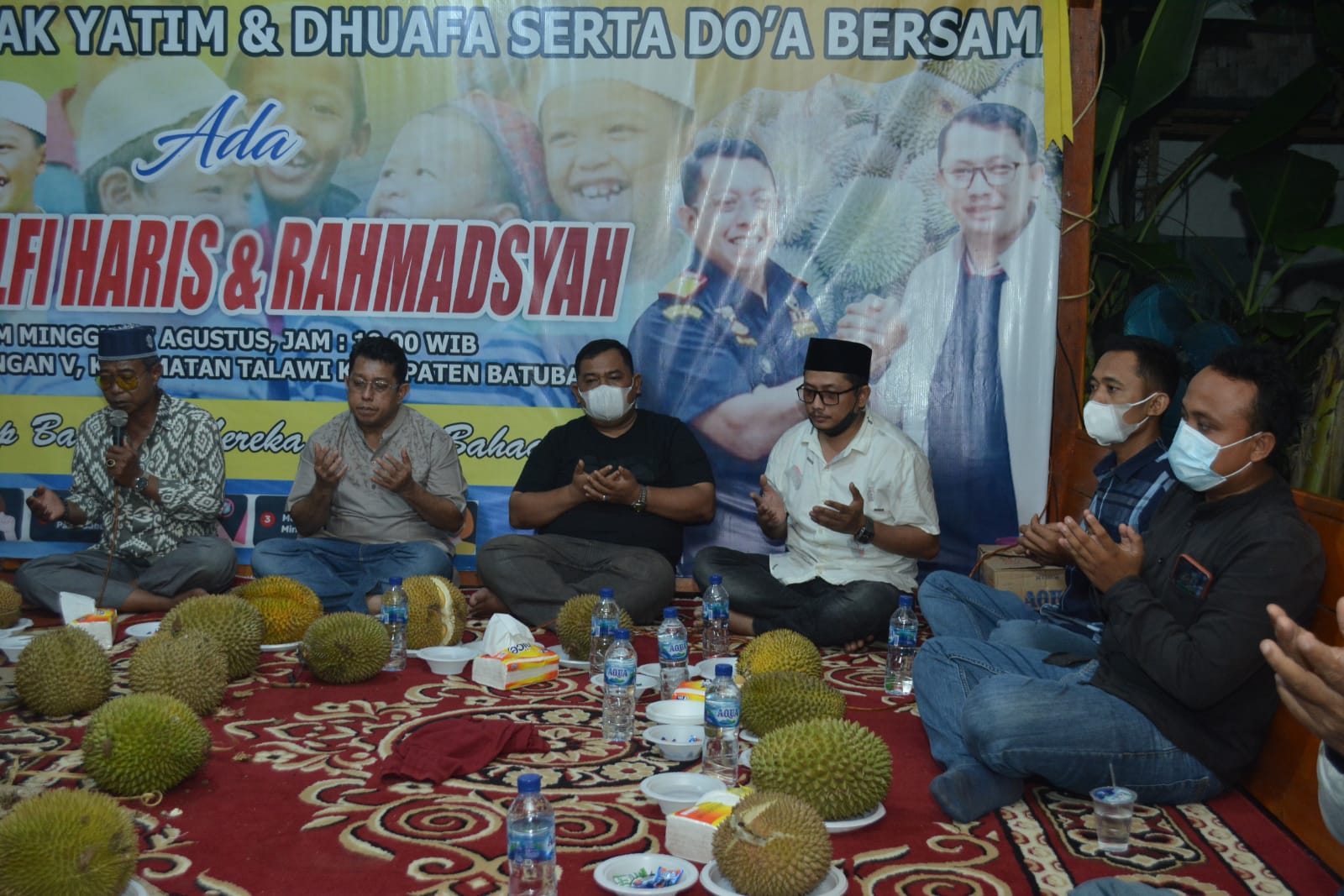 Pesta Makan Durian Bersama, saa melaksanakan do'a tolak bala jauhi wabah Pandemi Covid-19