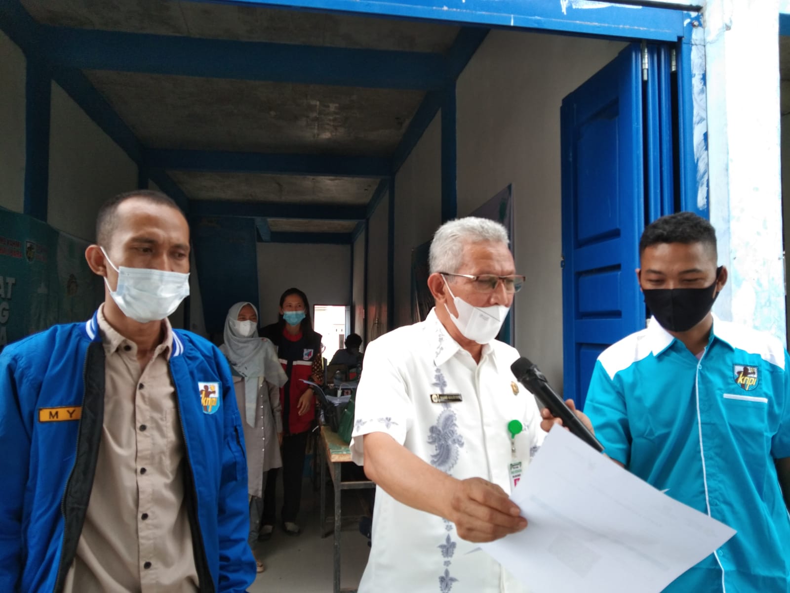 Kadis Kesehatan Batubara drg. Wahid Khusairi saat membuka pelaksanaan Vaksinasi