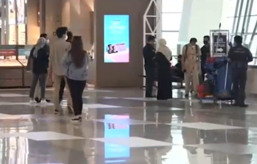 suasana dibandara Sorkarno Hatta selama PPKM level 3 dan 4