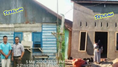 Rumah Mawardi warga Dusun VII Desa Kampung Lalang Kecamatan Tanjung Tiram yang mendapatkan bantuan program RTLH T.A 2020.