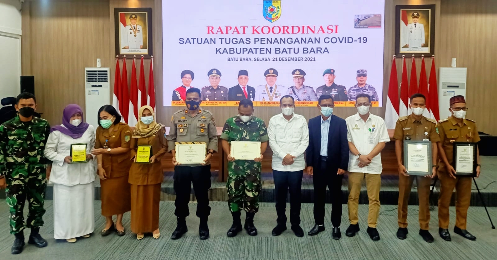 Pemkab Batubara Rapat Koordinasi Penguatan Persiapan dalam menghadapi Natal 2021 dan Tahun Baru 2022 bersama lintas sektor dan Satgas Covid-19. (Doc; Ist)