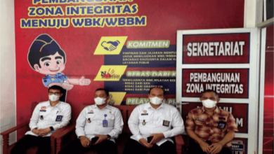 Pejabat Strukturak Lapas Kelas IIA Labuhan Ruku saat mengikuti kegiatan PMKS oleh Kantor Wilayah Kementerian Hukum dan HAM Sumatera Utara secara Virtual. (Doc; Ist)