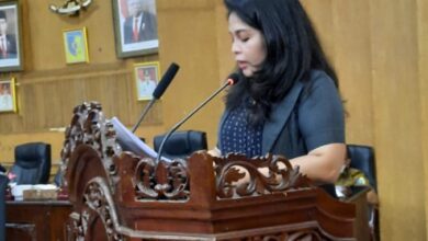 Rizky Aryetta, S.ST, perwakilan Pansus III DPRD Batubara saat menyampaikan hasil laporan.