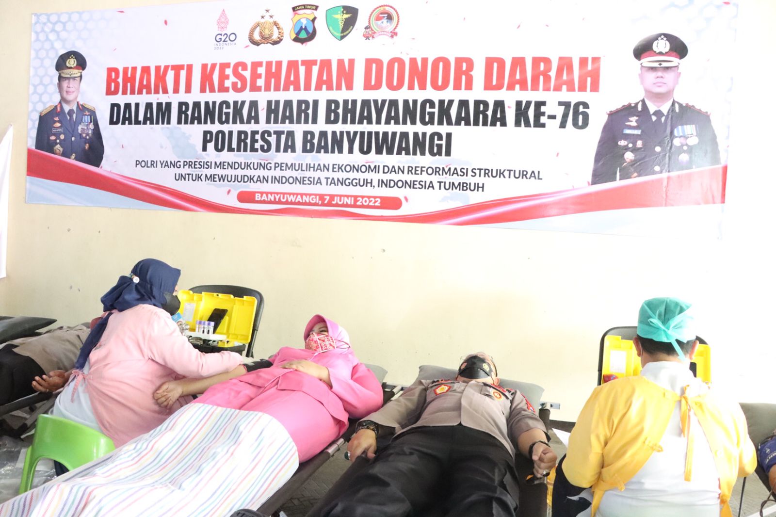 Suasana cek kesehatan di Polresta Banyuwangi