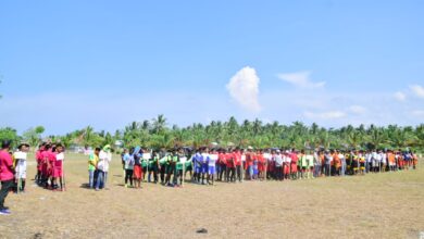 Peserta sepak bola yang akan memperebutkan Piala Ketua Pimpinan Anak Cabang (PAC) Pemuda Pancasila (PP) Kecamatan Nibung Hangus.
