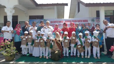 Peringatan Hari Cuci Tangan Sedunia oleh Dinas Kesehatan P2KB Batubara di TK. Pembina Laut Tador. (Ist)