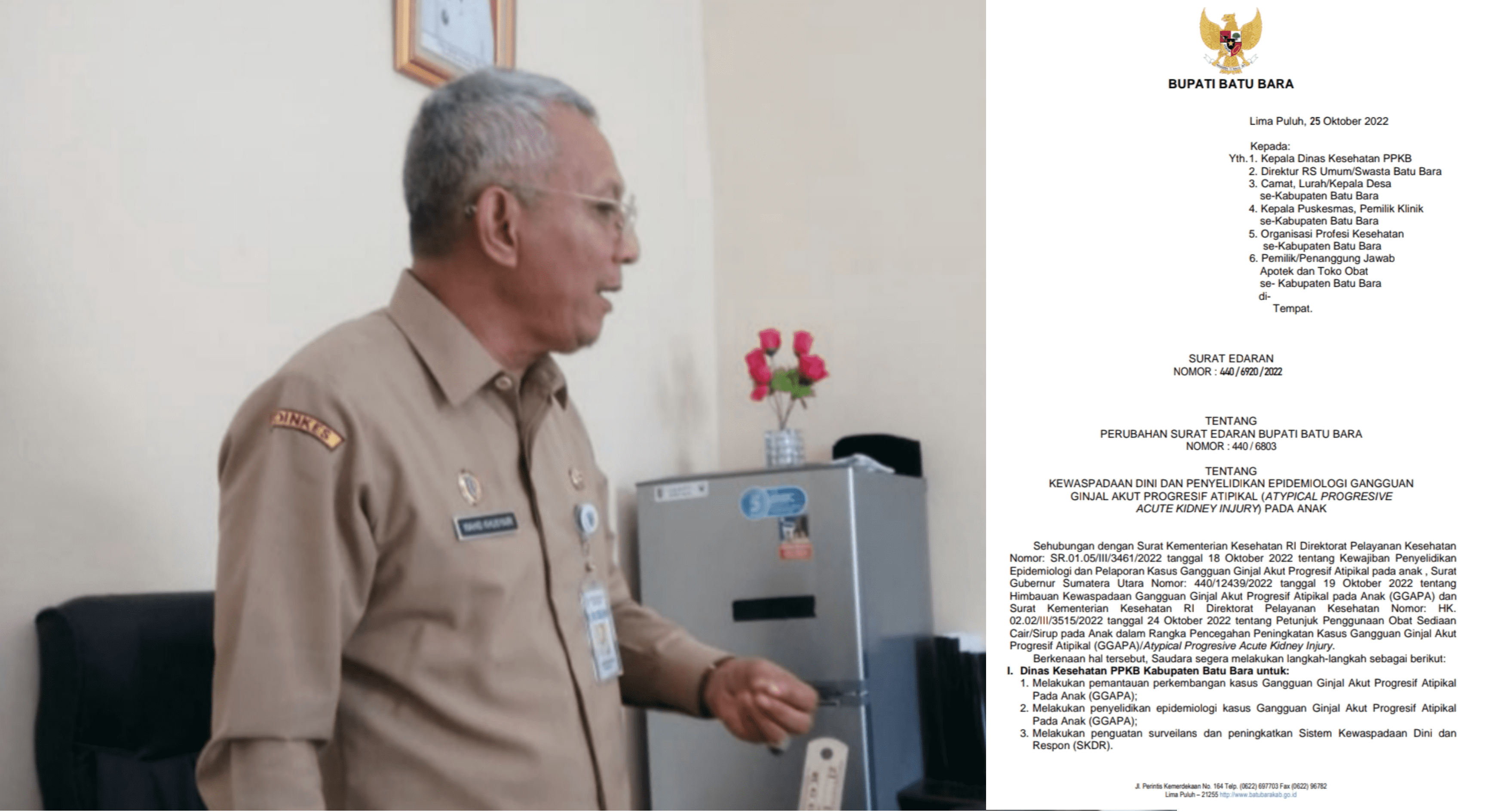 Kepala Dinas Kesehatan P2KB Kabupaten Batubara drg. Wahid Khusyairi, MM. (Ist)
